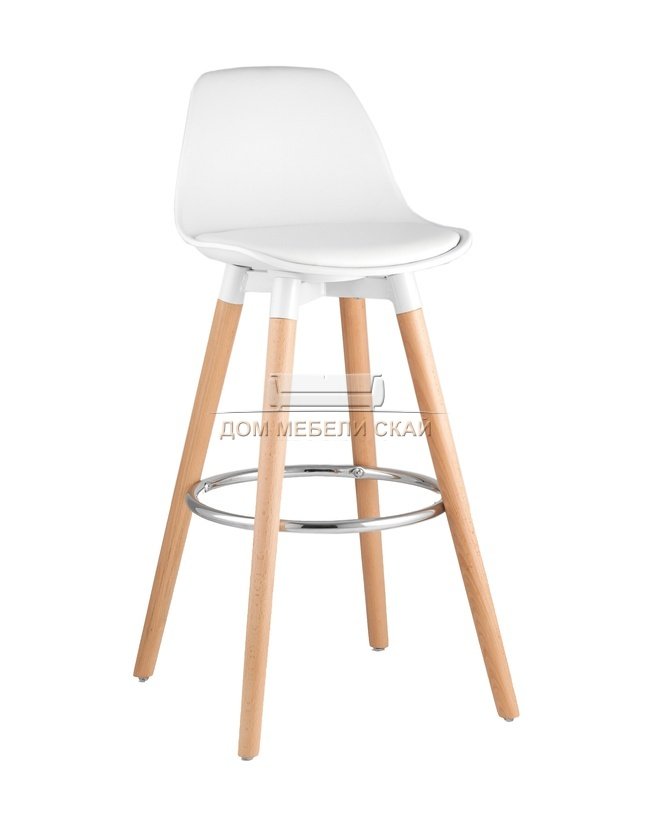 Стул барный Мартин NEW, экокожа белого цвета