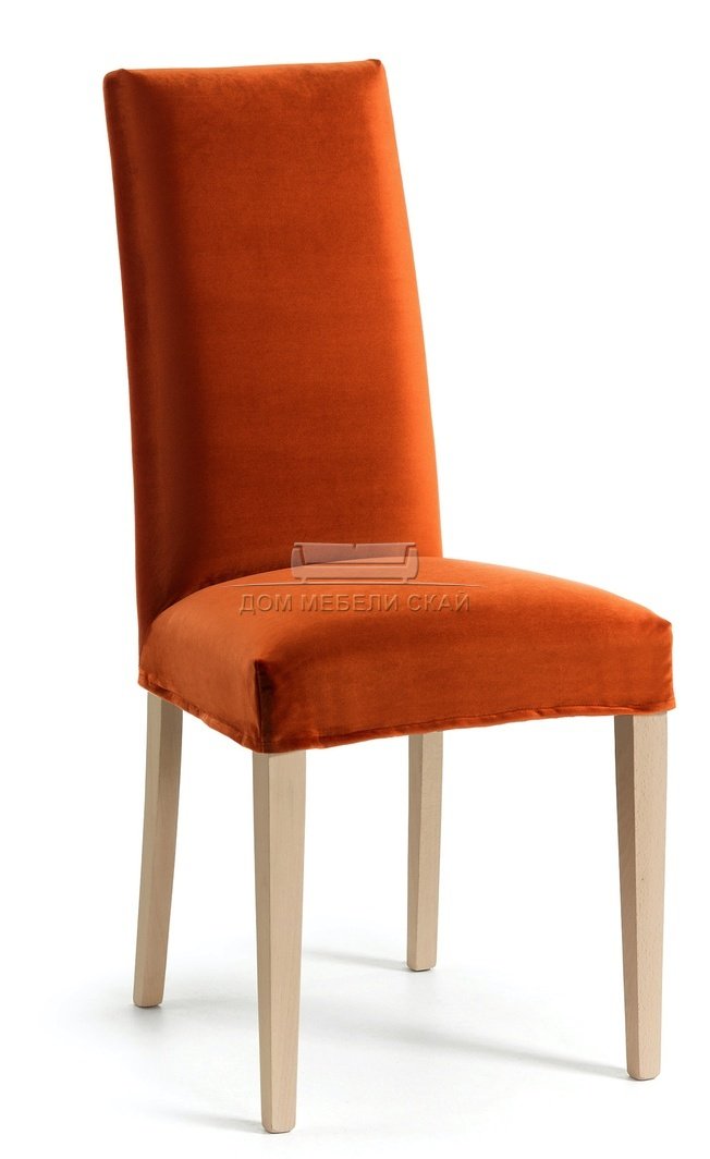 Стул Freia, велюровый оранжевого цвета