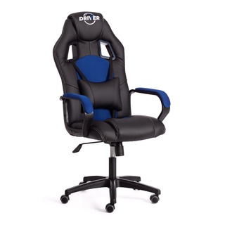 Кресло офисное Драйвер Driver, черная экокожа 36-6/синяя сетка TW-10