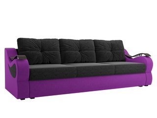 Диван-кровать Меркурий еврокнижка, черный/фиолетовый/микровельвет