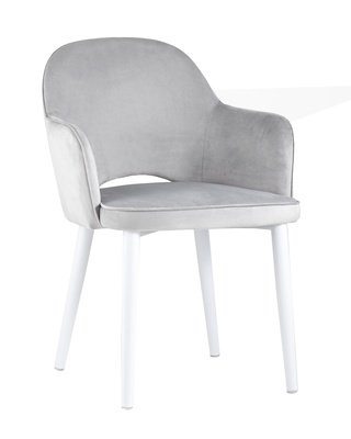 Стул Венера, велюровый серого цвета/белый