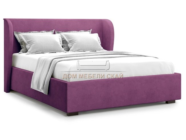 Кровать двуспальная 180x200 Tenno без подъемного механизма, фиолетовый велюр velutto 15