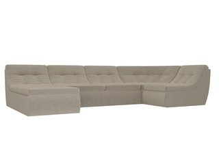 П-образный угловой диван Холидей, бежевый/микровельвет