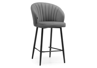 Полубарный стул Бэнбу, велюр серый velutto 32/черный