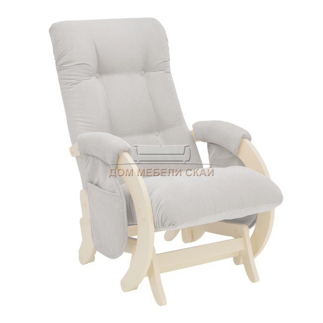 Кресло для кормления Milli Smile с карманами, дуб шампань/verona light grey
