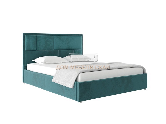 Кровать двуспальная 180х200 MADISON с ПМ, велюр бирюзовый