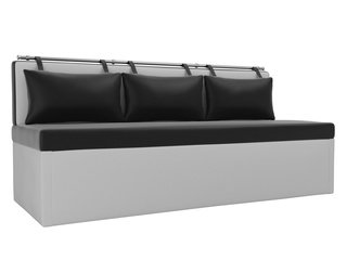 Кухонный диван со спальным местом Метро, черный/белый/экокожа