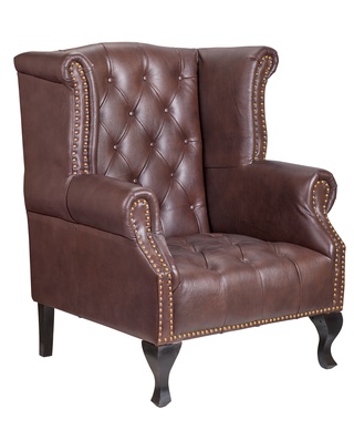 Кресло Royal, коричневая натуральная кожа brown