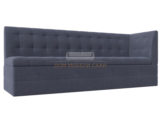 Кухонный угловой диван со спальным местом правый Бриз, серый/рогожка