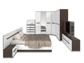 Спальня Кент, венге/белый глянец (модульная)