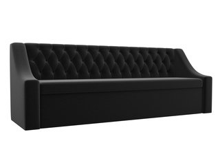 Кухонный диван со спальным местом Мерлин, черный/микровельвет
