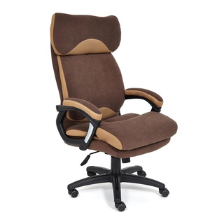 Кресло офисное Дьюк Duke, коричневый флок 6/сетка бронза TW-21