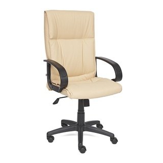 Кресло офисное Давос Davos, бежевая экокожа