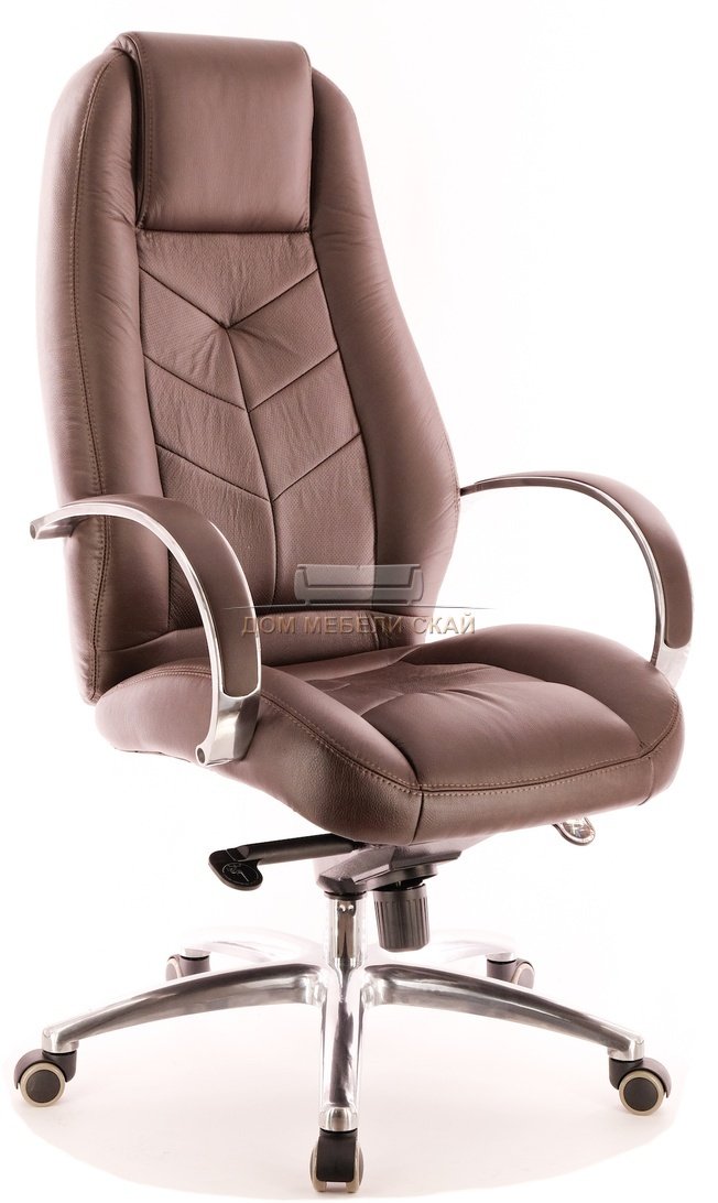 Кресло офисное Drift Full AL M, экокожа коричневая