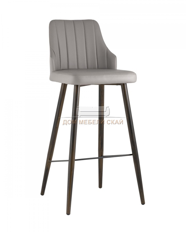 Стул барный Коналл, экокожа серого цвета