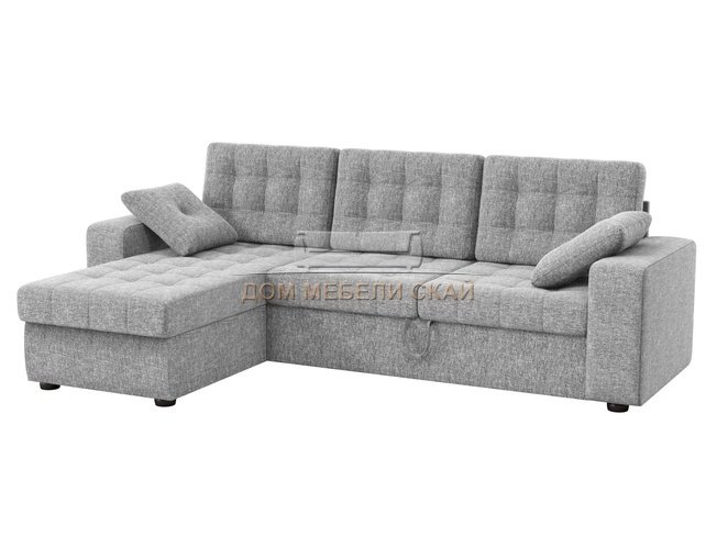 Угловой диван-кровать левый Камелот, серый/рогожка