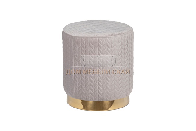 Банкетка GY-BEN8143, велюр светло-серый/золот