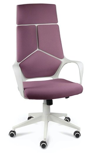 Кресло офисное IQ, white plastic/violet/белый пластик/фиолетовая ткань
