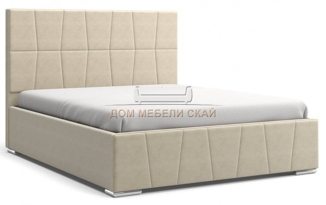 Кровать Пассаж 1600 с подъемным механизмом, бежевый велюр