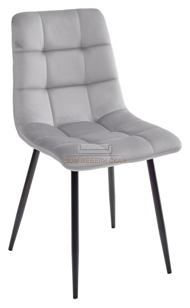 Стул CHILLI, велюровый серого цвета/черный G062-37