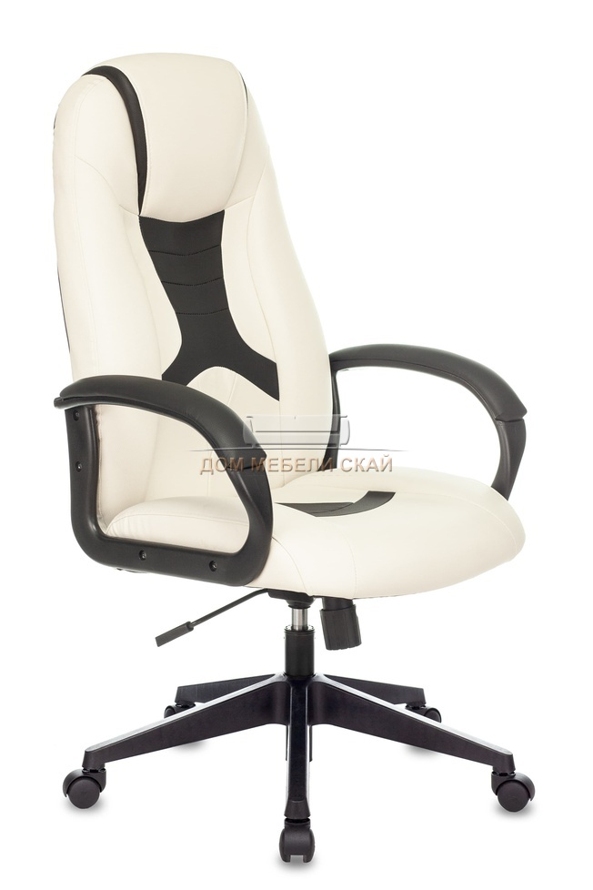 Кресло игровое TopChairs ST-CYBER 8, черно-белое/экокожа
