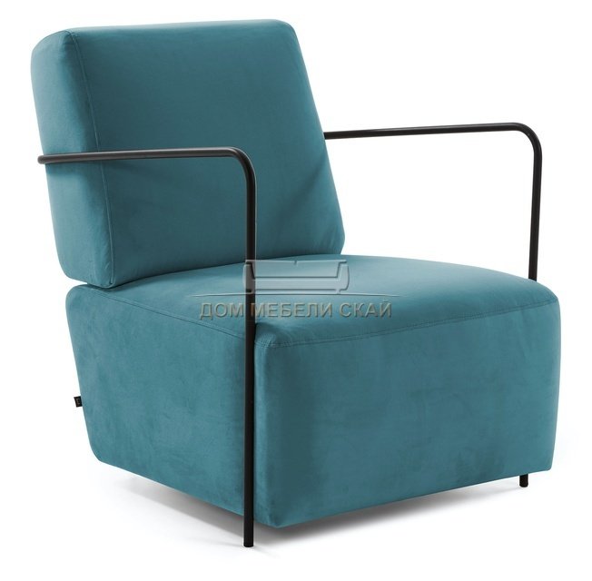 Кресло Gamer, бархат бирюзовый
