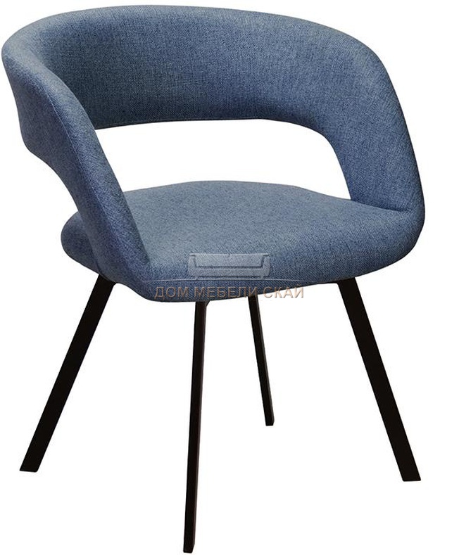 Стул-кресло Walter, рогожка темно-синего цвета сканди блю арт/арки черный