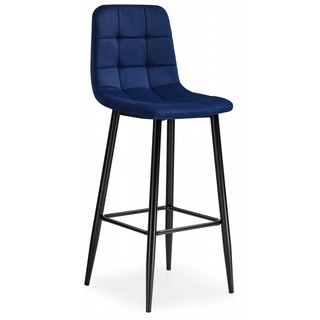 Барный стул Chio, велюровый темно-синего цвета dark blue/black