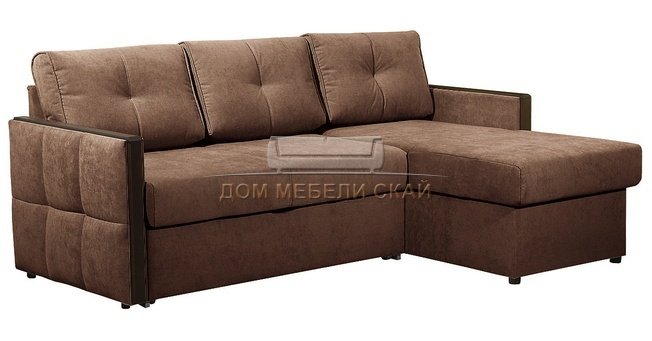 Угловой диван-кровать Сандра, коричневый