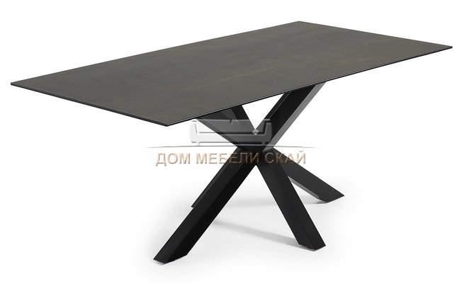 Стол обеденный Arya 200x100, C408K09 черный/мрамор