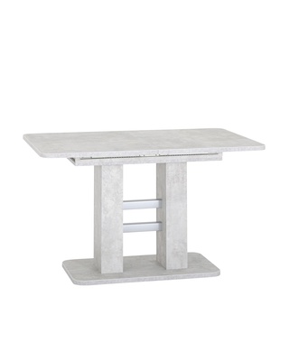 Стол обеденный раскладной ELEPHANT, бетон белый/алюминий