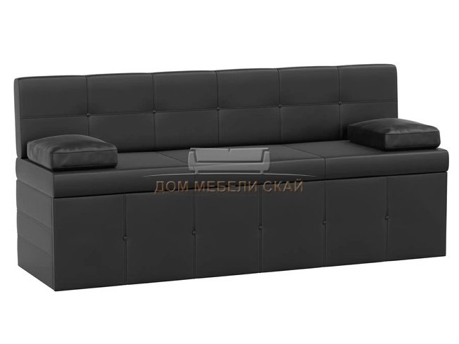Кухонный диван со спальным местом Лео, черный/экокожа