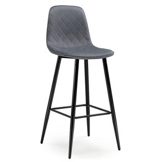 Барный стул Caprii, велюровый темно-серого цвета dark gray/черный black