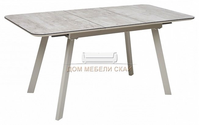 Стол обеденный раздвижной ARUBA 120, BEIGE/CAPPUCINO/глазурованное стекло