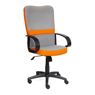 Кресло офисное CH757, серая/оранжевая рогожка