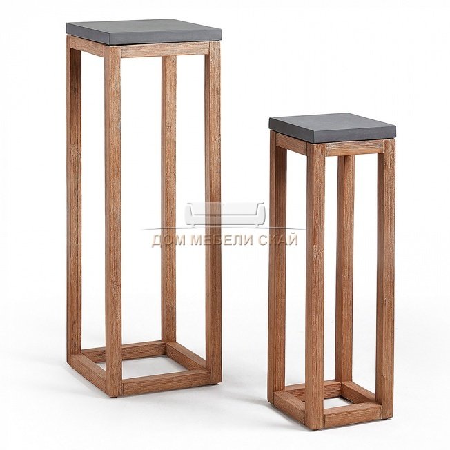 Набор журнальных столиков Levot (2 шт.), цемент/бежево-коричневый