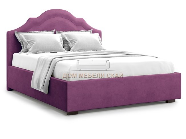 Кровать двуспальная 160x200 Madzore без подъемного механизма, фиолетовый велюр velutto 15