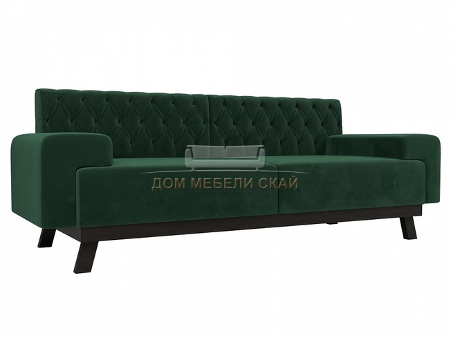Прямой диван Мюнхен Люкс, зеленый велюр