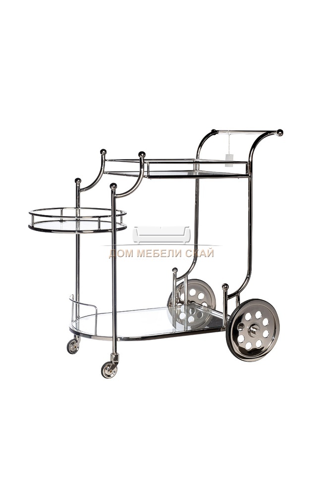Тележка сервировочная 95IM-4651, нержавеющая сталь/стекло