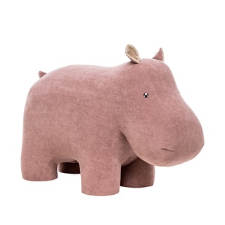 Пуф Leset Hippo, велюр розовый Omega 19/компаньон велюр бежевый Omega 02