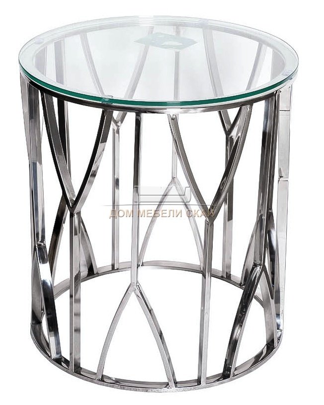 Журнальный стол с прозрачным стеклом (хром) 13RXET3103-SILVER