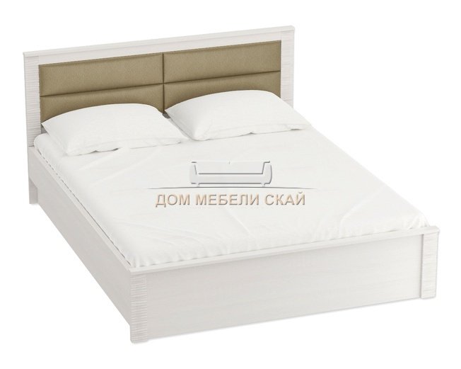Кровать 1600 Элана с мягкой спинкой и подъемным механизмом, бодега белая