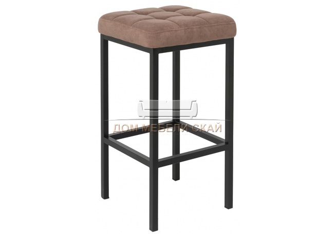 Барный стул Лофт, велюровый светло-коричневый катания корица/черный матовый