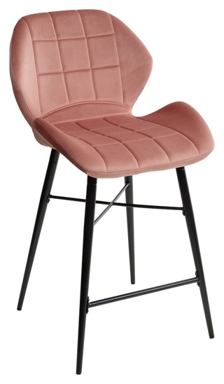 Полубарный стул MARCEL, велюровый розового цвета
