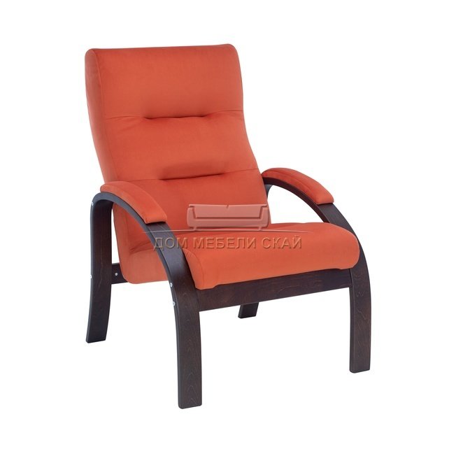 Кресло Leset Лион, орех текстура/v39 оранжевый