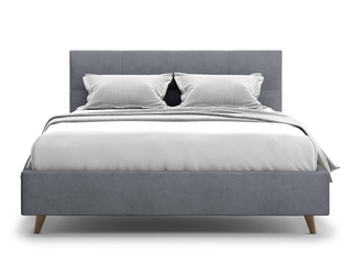 Кровать двуспальная 160x200 Garda Lux, серый велюр velutto 32
