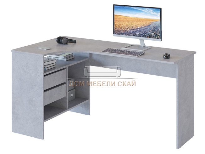 Письменный стол СПМ-25 левый, бетон