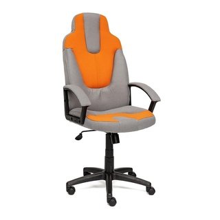 Кресло офисное Нео Neo 3, серая/оранжевая рогожка