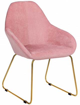 Стул-кресло Kent, микровельвет розового цвета/линк золото