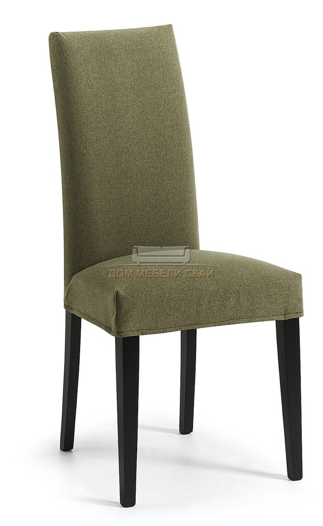 Стул Freia, рогожка зеленого цвета/черный каркас